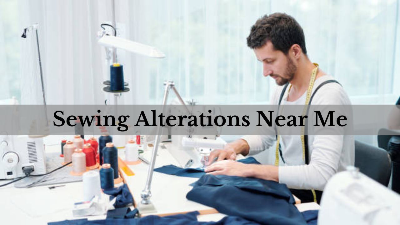 Professional tailor working on sewing alterations near me for a client’s garment.