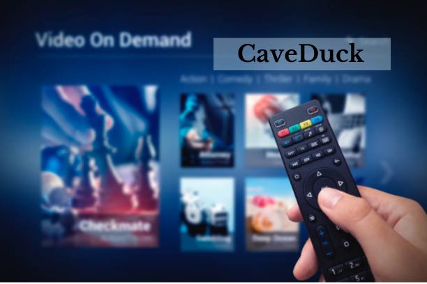 CaveDuck streaming platform interface displaying popular movies and TV shows